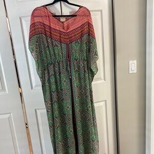 Multicolor Geometric Patterned Women's cover-up / Kaftan from Anthropologie